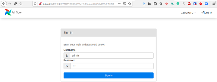 login interface airflow