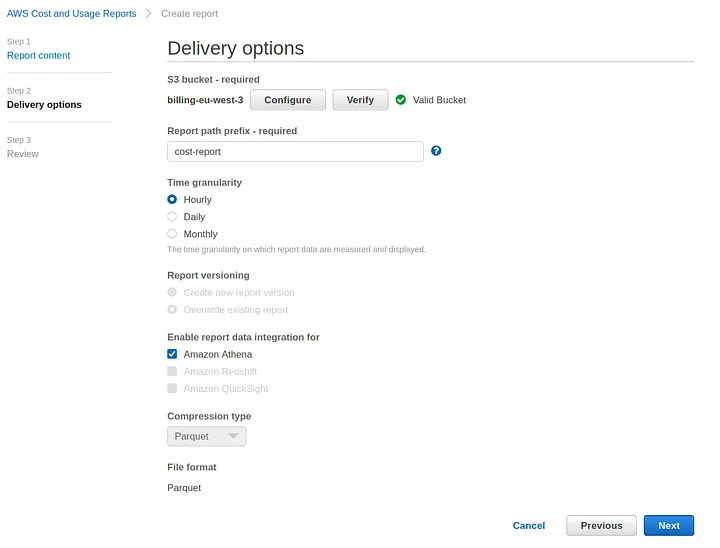 Delivery configuration